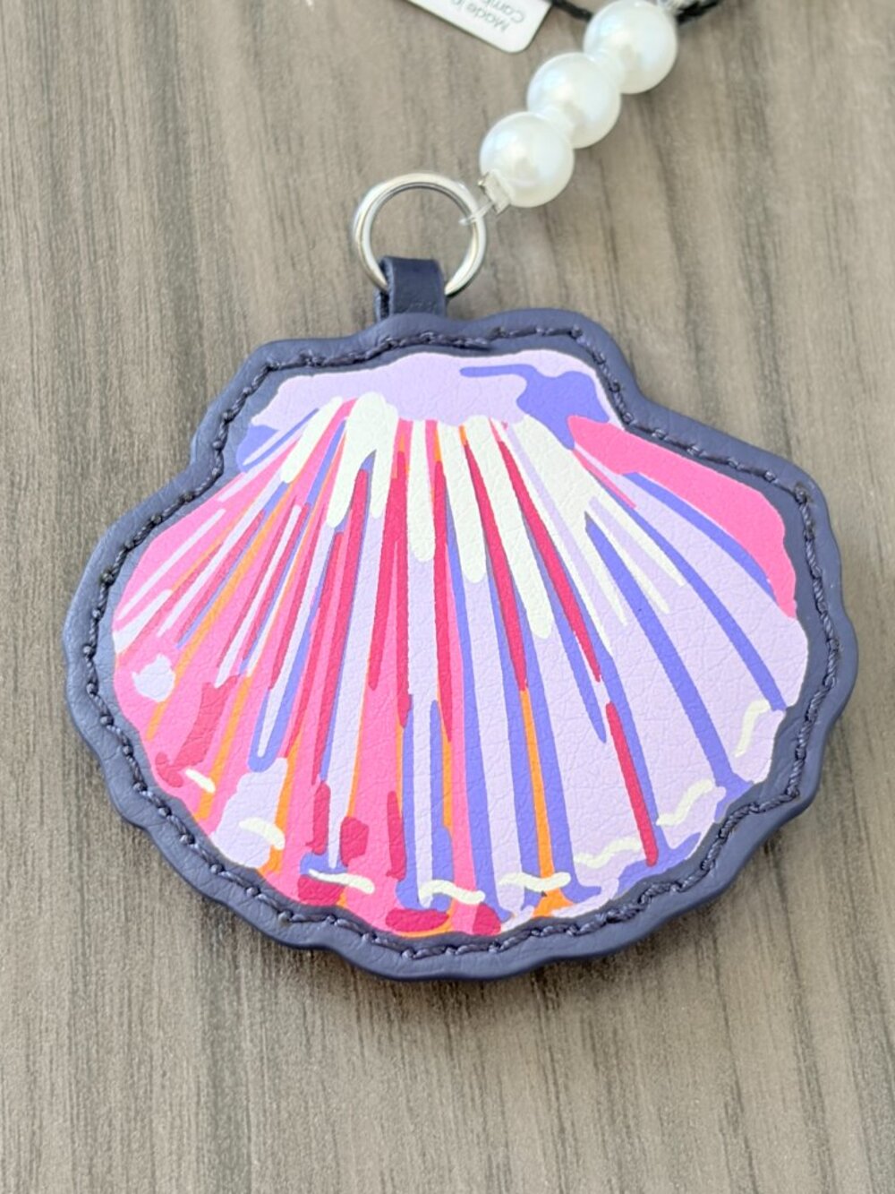 Vera Bradley Shell Key Ring Bag Charm - Picture 3 of 3
